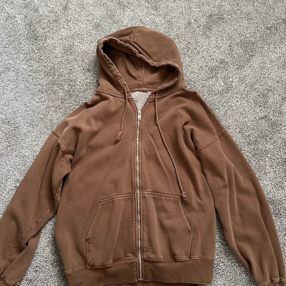 John Gault Brown Zip-Up Hoodie